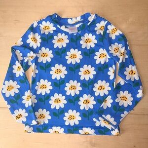 Hanna Andersson Blue and White Floral Long Sleeve Rash Guard